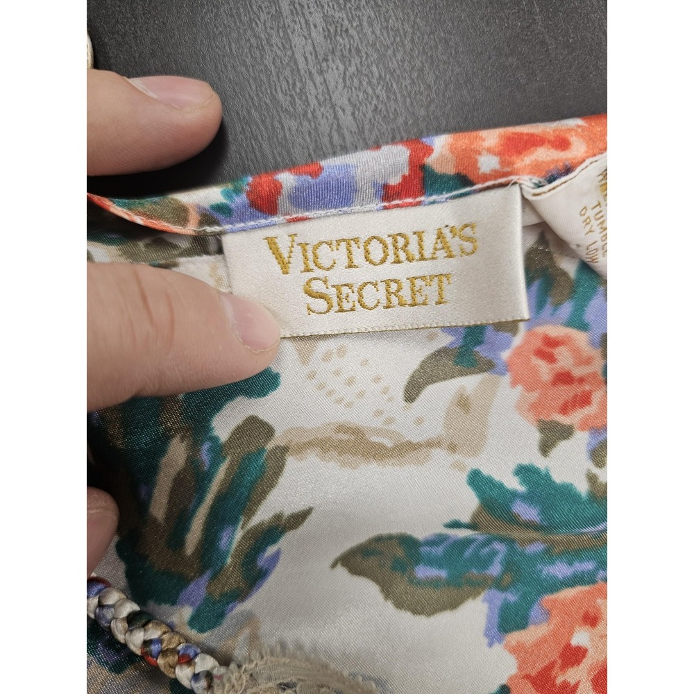 Vintage Victoria's‎ Secret Camisole Womens Medium Floral Lace Satin Sleepwear - Picture 6 of 8